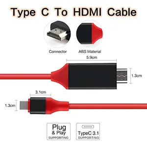 type c to hdtv hdm-i cable Supports up to 4K 3D 3840 x 2160 60Hz for huawei mate 10