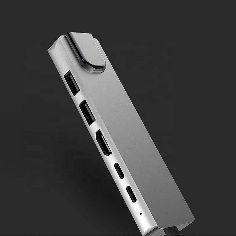 6 in 1 usb-c usb type-c hub type c to usb with HDTV rj45 PD3.0 charging adapter manufacturer factory