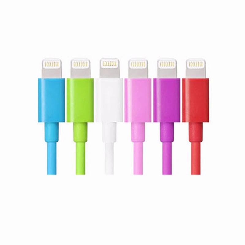 2015 rainbow colorful mfi certificated usb charger cable with ABS or PVC moulding for iphone