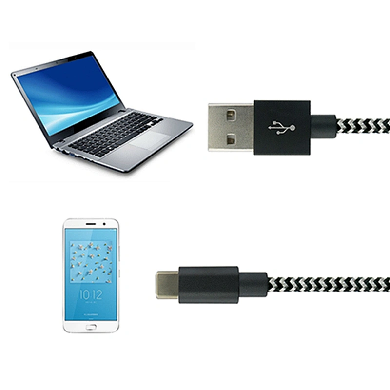 Nylon Braided 5A Fast Charger Cable, USB 3.1 Type C Cable For Android Phones