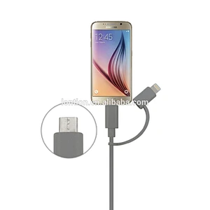 The new OEM/ODM 2 in 1 MFI certified manufacturer android For iphone genuine Lightni port data cable