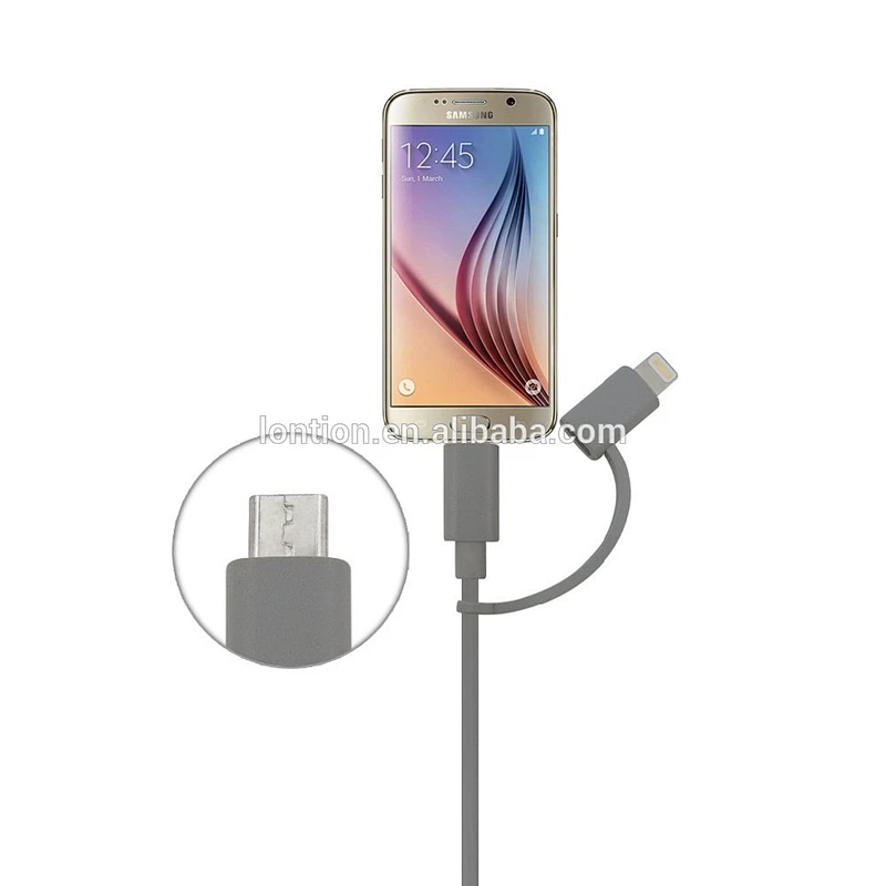 The new OEM/ODM 2 in 1 MFI certified manufacturer android For iphone genuine Lightni port data cable