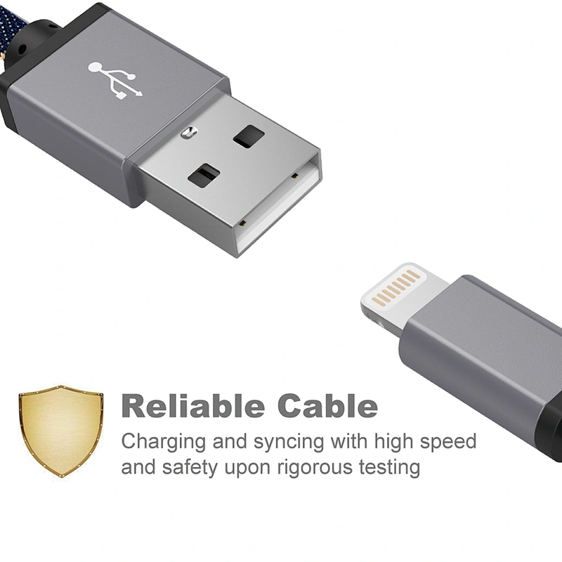 2 Meter Nylon Braided Usb Charger Cable For Apple/iPhone 6 6S / Xs/Xs Max/X/8