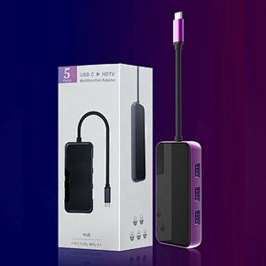 Multifunction Card Reader Four USB 3.0 Ports Type C 5 in 1 Combo Hub For Macbook