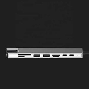 USB Type C Hub Adapter 8 in 1 Combo Hub with RJ45/ HDTV/USB 3.0 3 Port / PD/SD/TF Card Reader function