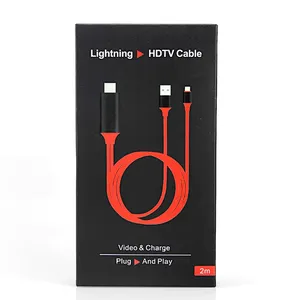 8pin cable 2M AV TV HDTV Adapter Cable For iPad/iPhone 5S 6 6P 6S 8 8PLUS With USB Charger Cable