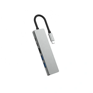 6 in 1 usb-c usb type-c hub type c to usb with HDTV rj45 PD3.0 charging adapter manufacturer factory