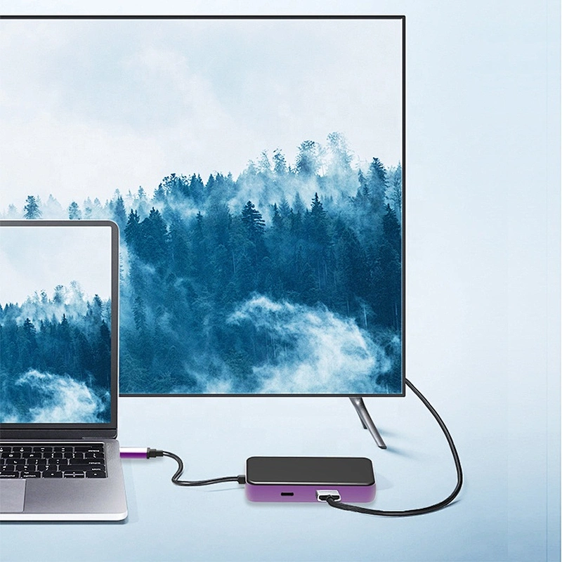 High Speed 6 in 1 USB3.0 RJ45 PD Charging Port USB C Adapter Hub