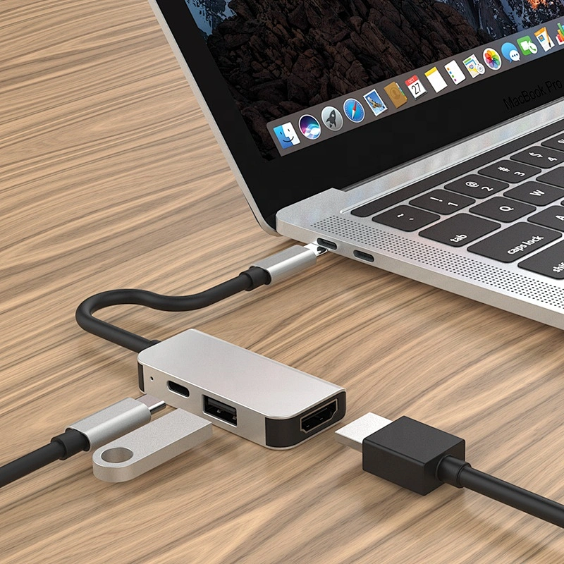 3 in 1 Port Type c Hub to HDTV Adapter USB Charging Hub