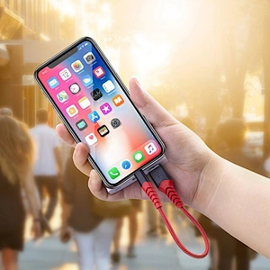 Short Double Braided Nylon Usb Charging Cord For iPhone X 7 7Plus 6S