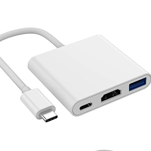 white 3in1 USB-C HUB HDMI(60HZ)+USB+PD CHARGING