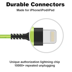 Mfi Certified Nylon Braided Charger Cord Cable For iPhone Xs/Xs Max/X/8/7/6