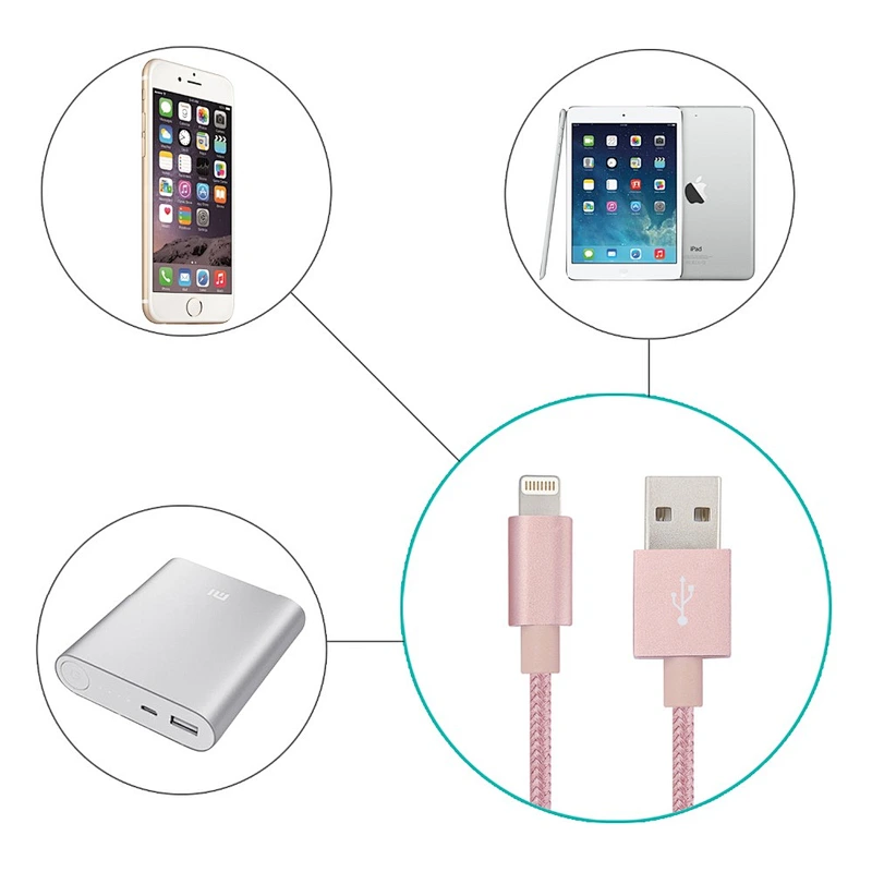 USB Cable for iPhone 6 7 8 x for iPad 2.1A Fast Mobile Phone for iphone USB Charger Data Cable for iPhone Cable 2m 1m
