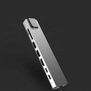 USB Type C Hub Adapter 8 in 1 Combo Hub with RJ45/ HDTV/USB 3.0 3 Port / PD/SD/TF Card Reader function
