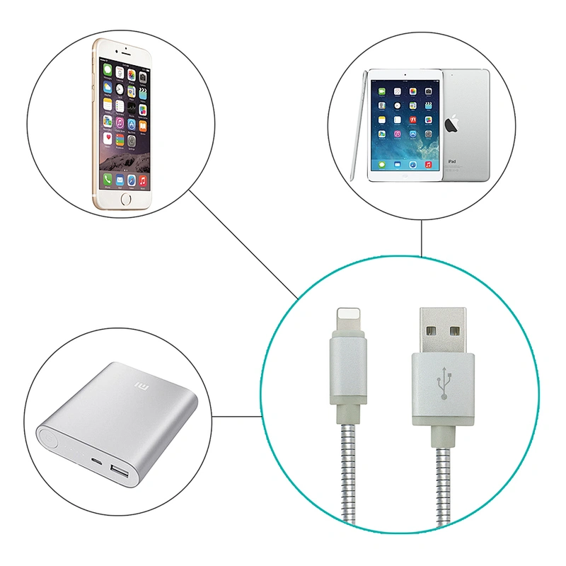 white High Quality Certified Flat Charger Cable For iPhone/Apple X 8 7