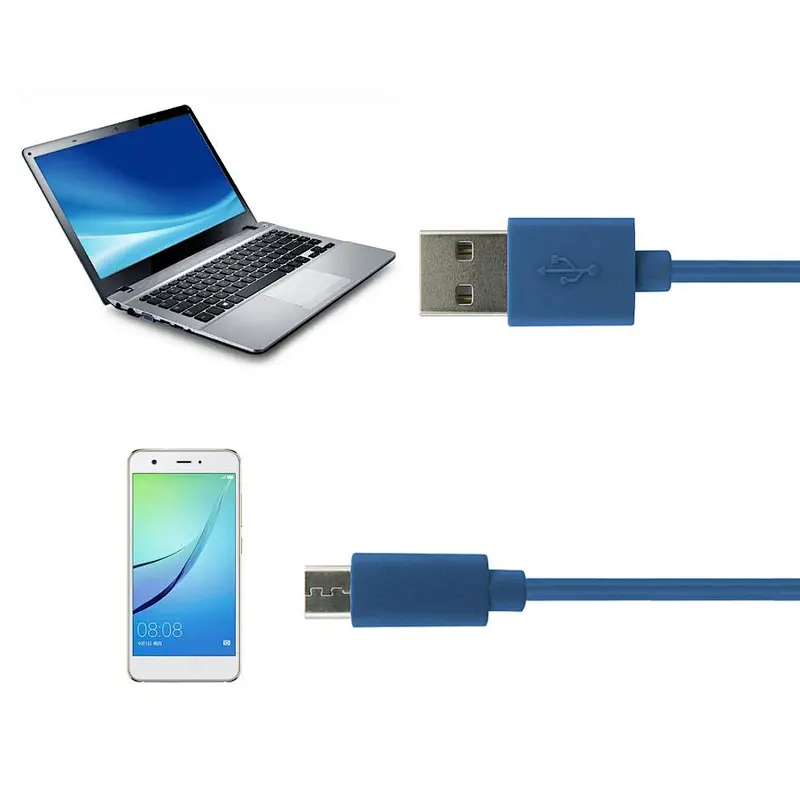 Deep blue 2.4 A Nylon Micro Cable Charging and Data Transfer Micro USB Cable For Android Mobile Devices