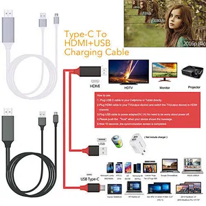 USB type c 3.1 to hdtv 4k 60hz usb charge cable to hdtv hd cable for mate 10
