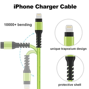 Mfi Certified Nylon Braided Charger Cord Cable For iPhone Xs/Xs Max/X/8/7/6