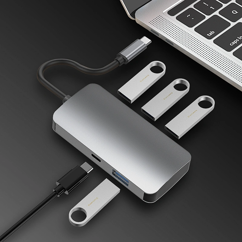 Aluminium USB c hub ,5 in 1 USB C HUB TO PD,USB *4 ,Type c hub