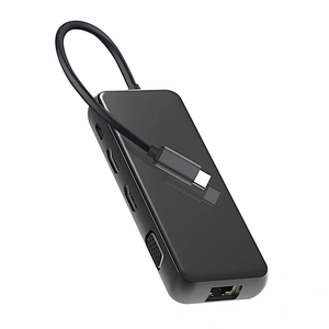 Multifunction usb c hub,9-in-1 USB C HUB 2HDMI,USB*2+Rj45,VGA/TF/SD