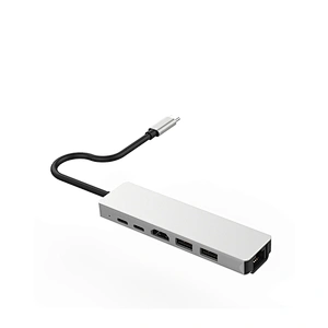 USB C Hub, 7 in 1 Aluminum Type C Adapter USB-C HUB HDMI(60HZ)+USB3.0*2+PD Charging+ SD + TF