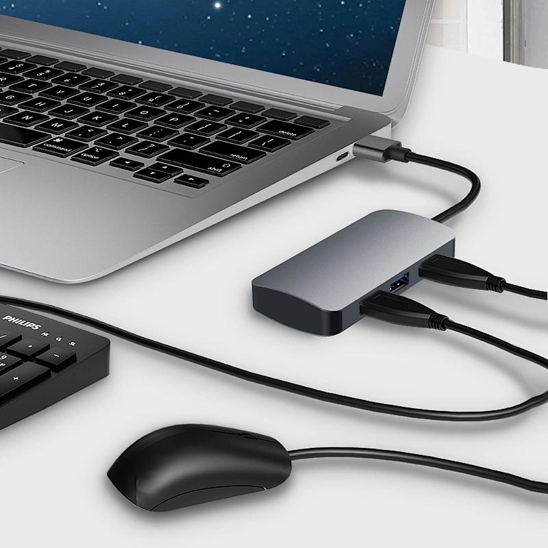 Aluminium USB c hub ,5 in 1 USB C HUB TO PD,USB *4 ,Type c hub