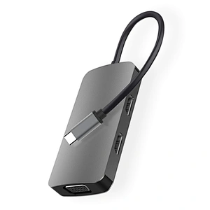 Multifunction MST Dual HDMI USB C HUB,5 in 1 type c hub +vga