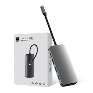 Aluminium USB C HUB,5 in 1 ,USB C TO PD ,HDMI,USB *3