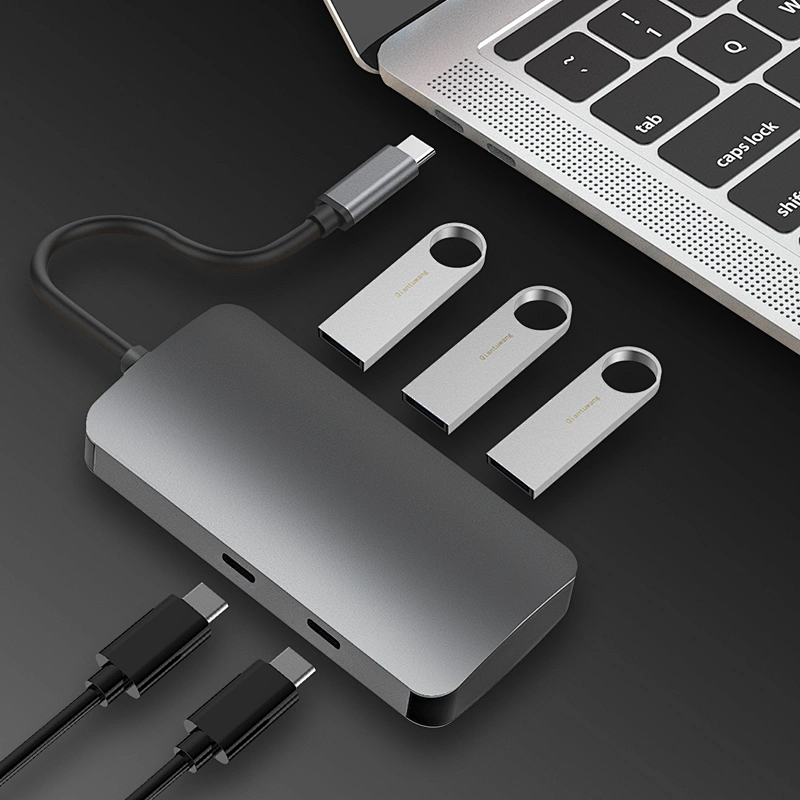 Aluminium USB C HUB,5 in 1 ,USB C TO PD ,USB *3 +Type c