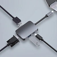 Aluminum alloy usb c hub,4 IN 1 USB C TO PD WITH VGA USB C TO HDMI