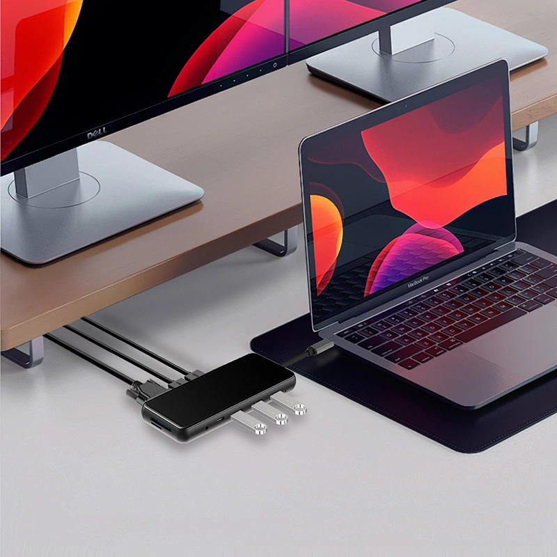 Multifunction 12in1 usb c hub,Type c *2,usb*3,HDMI*2,Rj45,VGA+3.5mm Audio