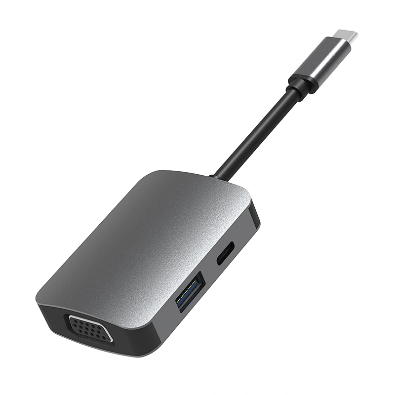 Aluminum alloy usb c hub,4 IN 1 USB C TO PD WITH VGA USB C TO HDMI