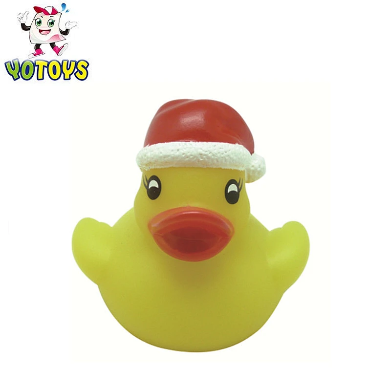 CE standard squirter plastic Christmas hat bath duck toys
