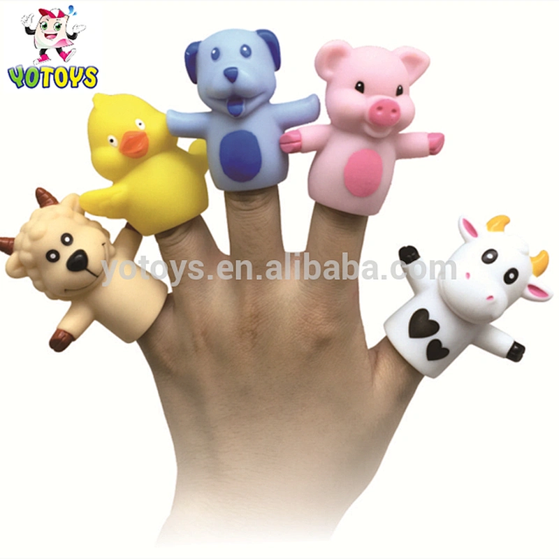 new design custom animal shape baby rubber vinyl PVC toy finger puppet