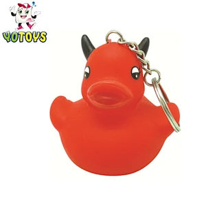 Hot sale promotional Soft PVC rubber keychain,funny rubber duck key ring gifts,kids toy