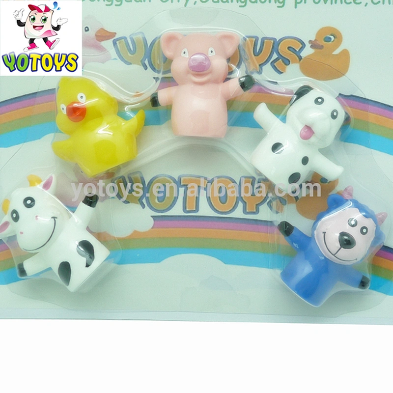 new design custom animal shape baby rubber vinyl PVC toy finger puppet