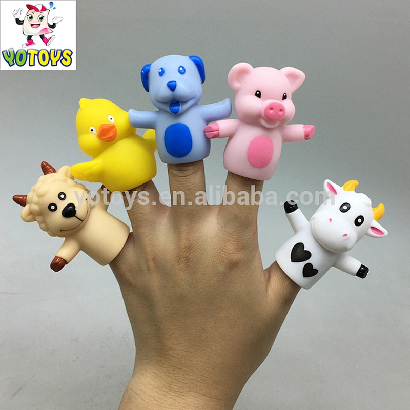 new design custom animal shape baby rubber vinyl PVC toy finger puppet