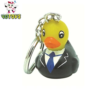 Hot sale promotional Soft PVC rubber keychain,funny rubber duck key ring gifts,kids toy