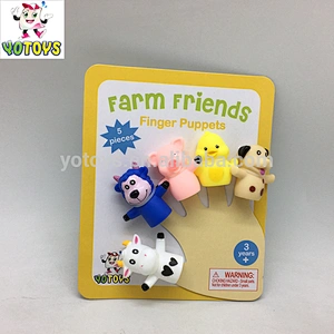 new design custom animal shape baby rubber vinyl PVC toy finger puppet