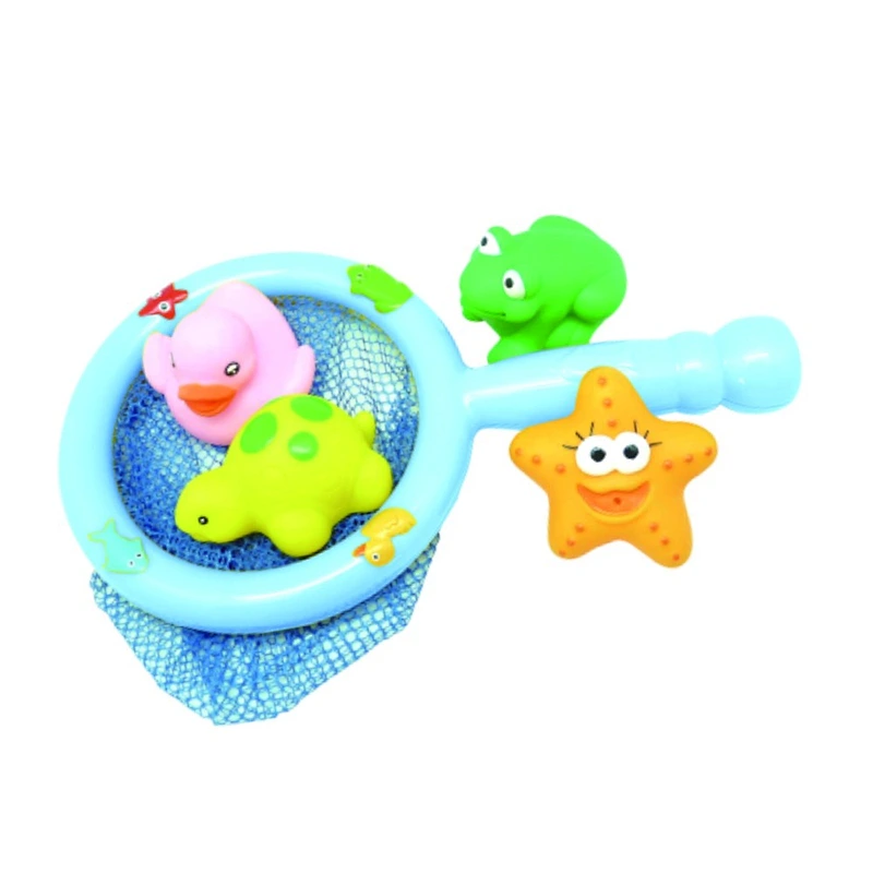 Baby Bathing Starfish & Sea fish Small Animal Toys Fishnet Set