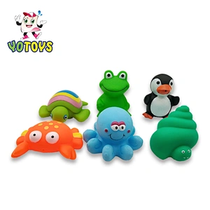 Wholesale baby shower toys, rubber bath toy, sea animal bath toy floating on water