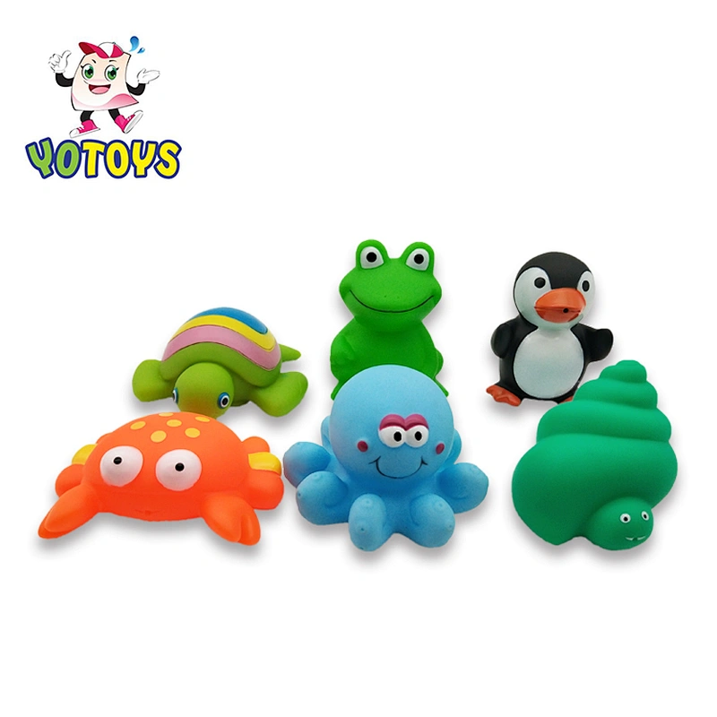 Wholesale baby shower toys, rubber bath toy, sea animal bath toy floating on water