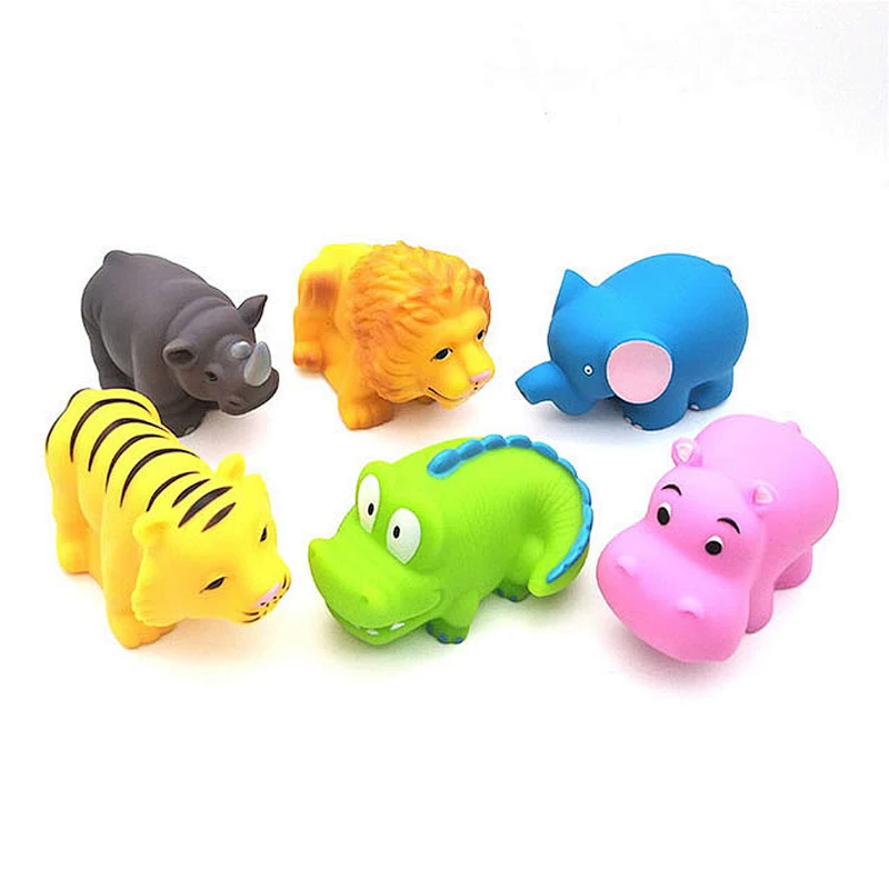 Newest custom design plastic water squirter toys other wild animal vinyl bath toy set for kids
