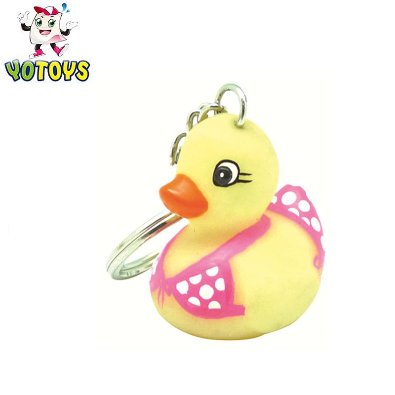 Hot sale promotional Soft PVC rubber keychain,funny rubber duck key ring gifts,kids toy