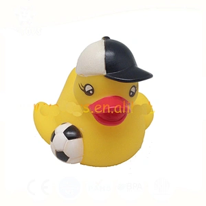 EN71 passed vinyl baby toys, safe football duck , basketball duck for children