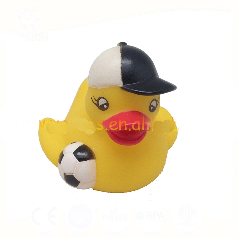 EN71 passed vinyl baby toys, safe football duck , basketball duck for children