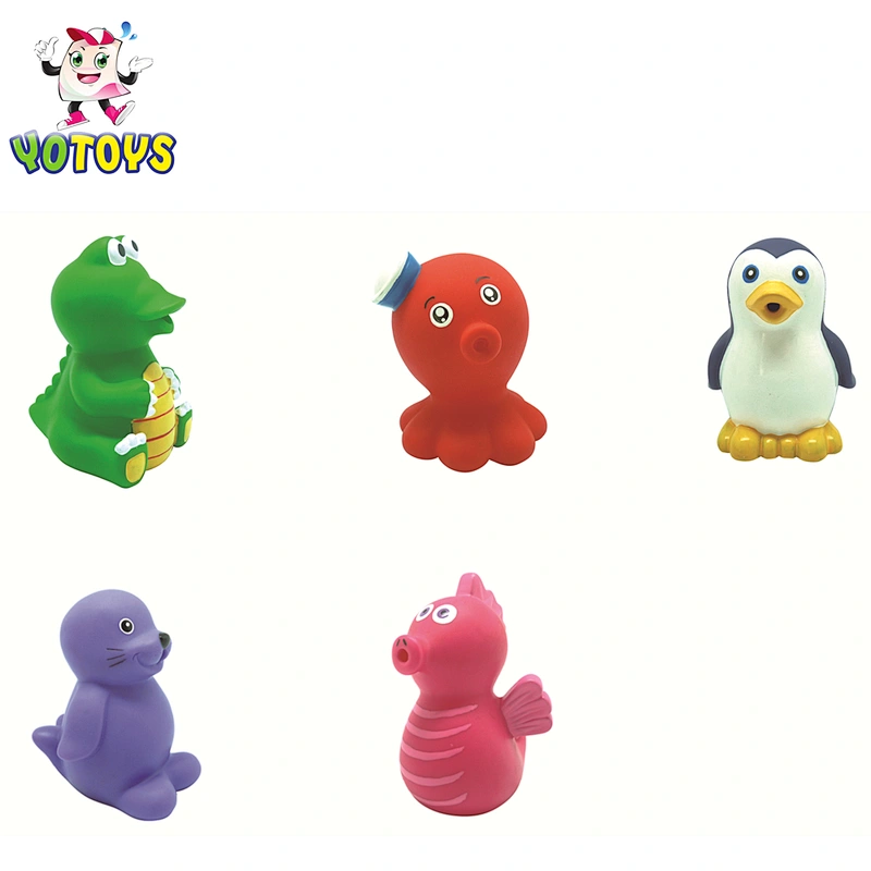 5pcs Rubber Animals With Sound Baby Shower Party Favors Toy