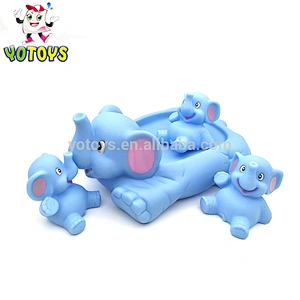 Plastic Elephant Crocodile Family Wild Animal Toy Set