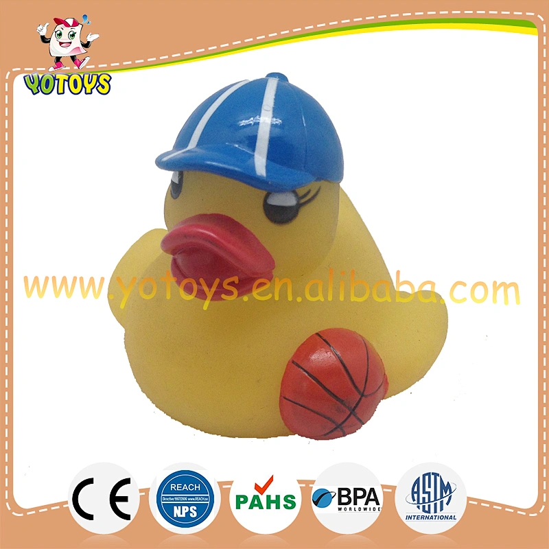 EN71 passed vinyl baby toys, safe football duck , basketball duck for children