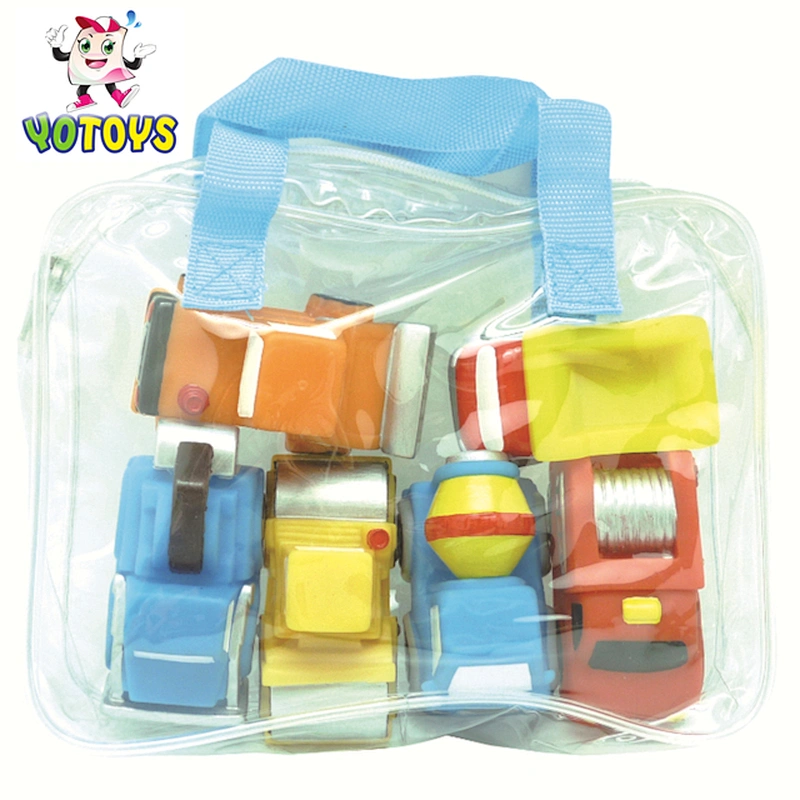 EN71 passed rubber bath toy vehicle rubber toy set, rubber car plane train boat toy